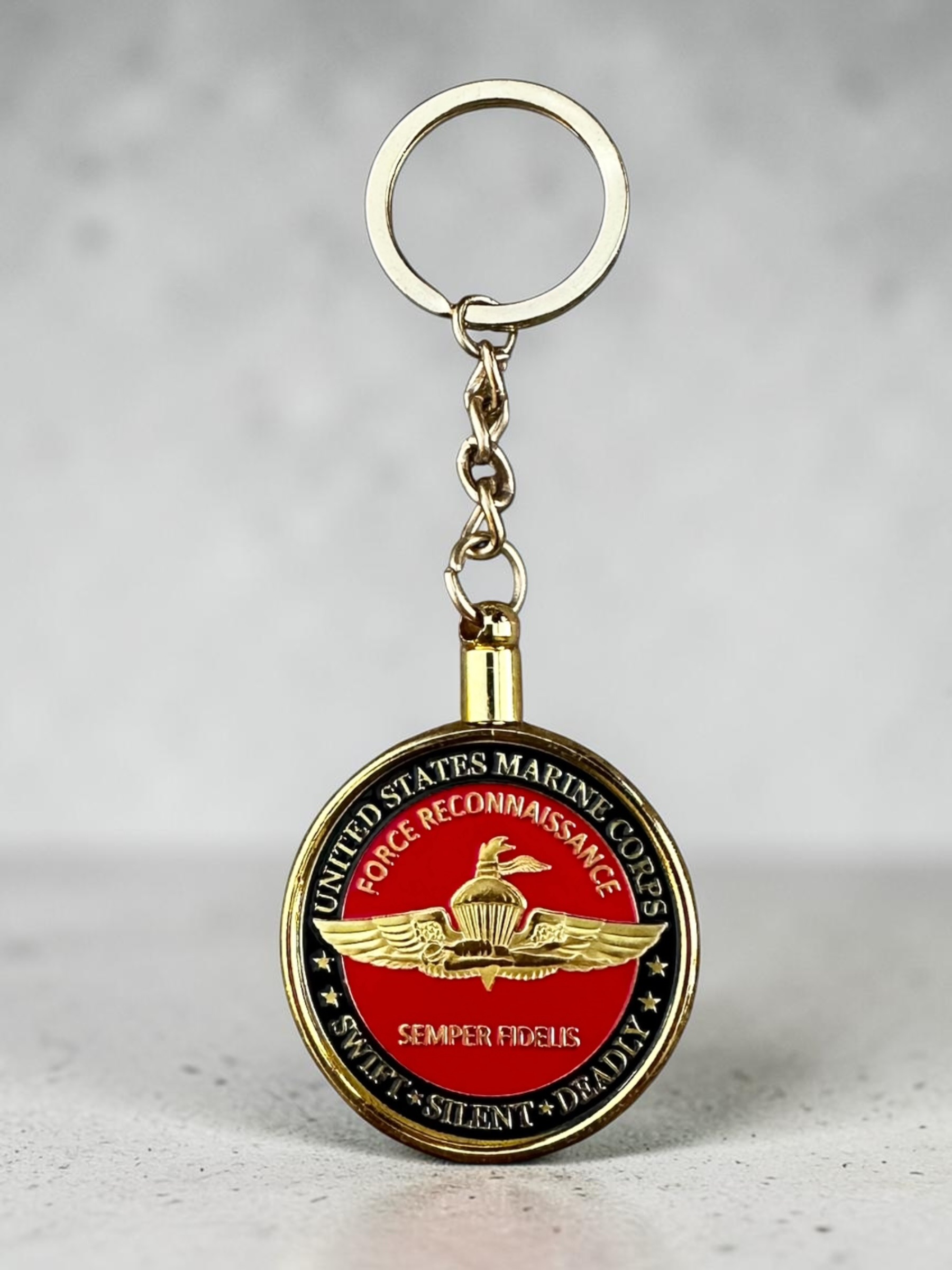 U S MARINE CORPS FORCE RECONNAISSANCE Challenge Coin Keychain ·GREAT GIFT· ·NEW·